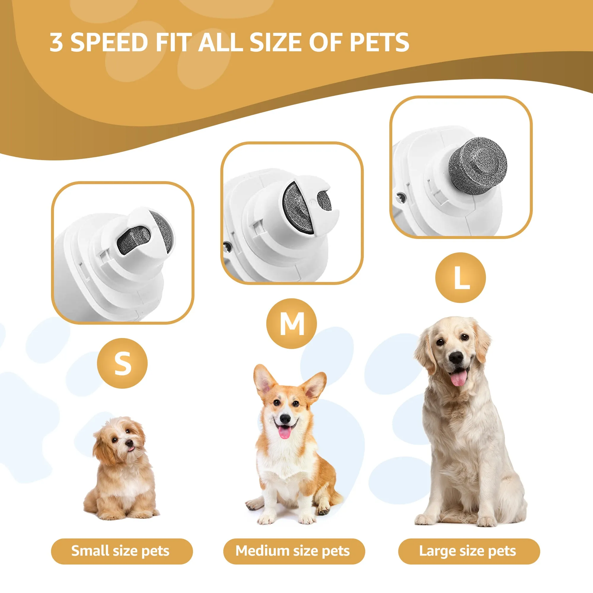 2 in 1 Dog Nail Grinder & Dog Nail Clippers Trimmers for Large Medium Small Dogs