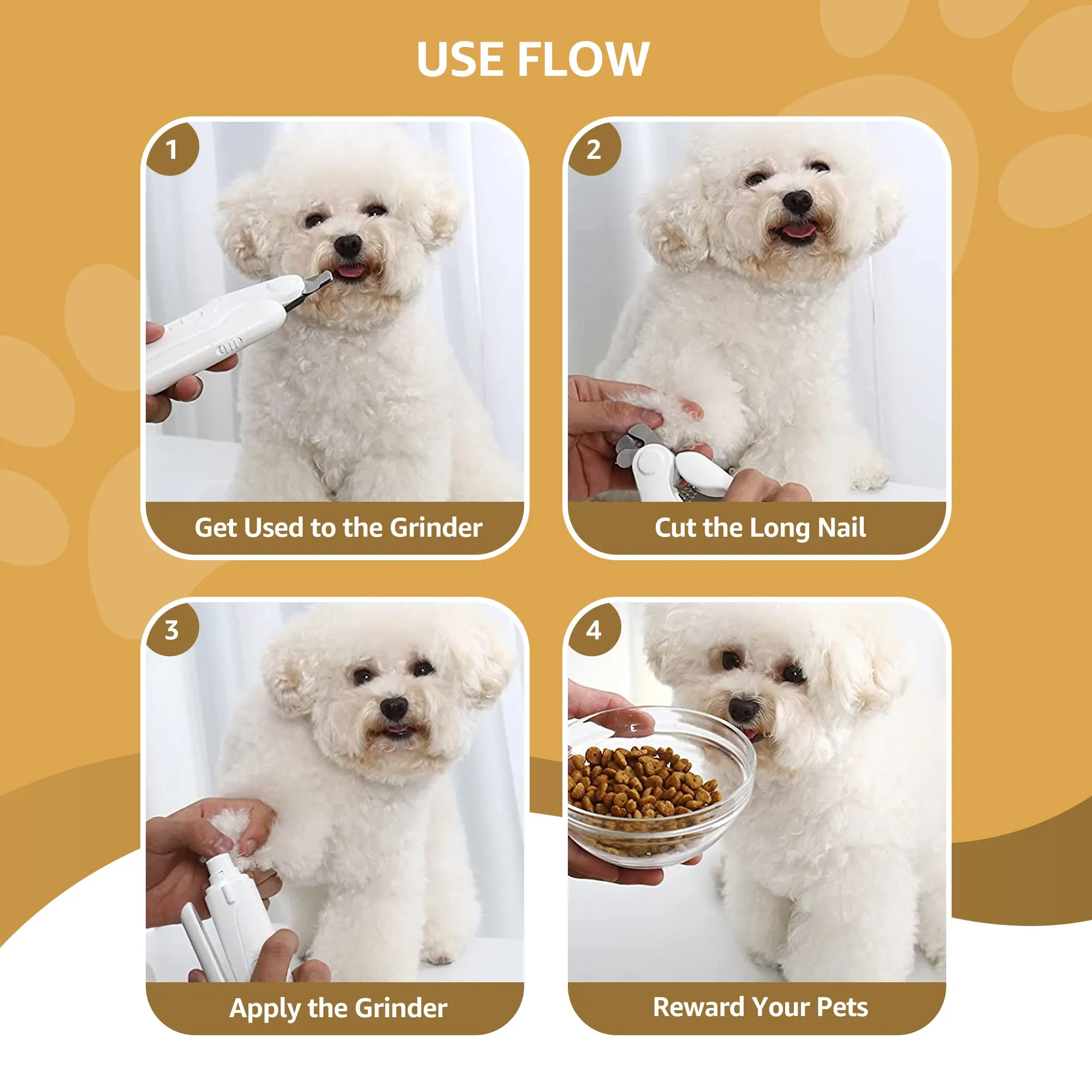 2 in 1 Dog Nail Grinder & Dog Nail Clippers Trimmers for Large Medium Small Dogs