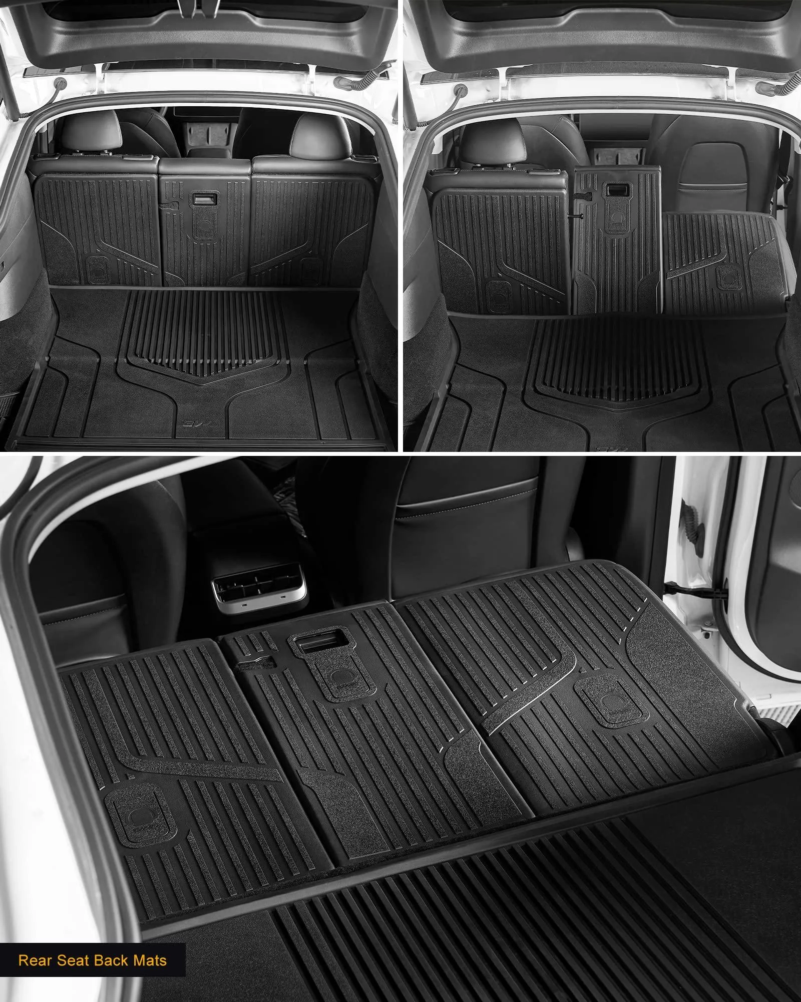 3W Tesla Model Y 2020-2024 Custom Floor Mats / Trunk Mats TPE Material & All-Weather Protection 5-Seater