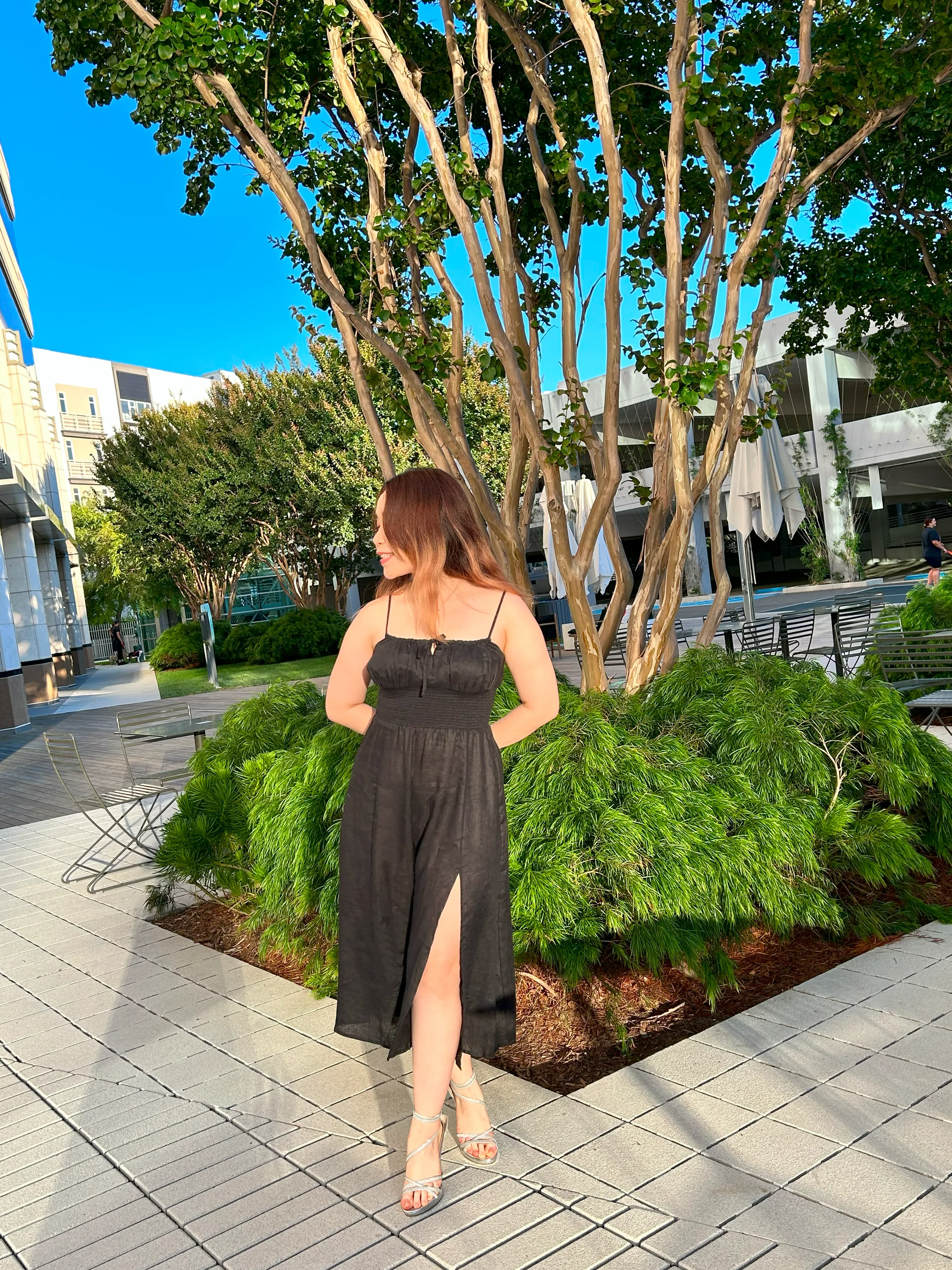 Belle 100% Linen Midi Dress