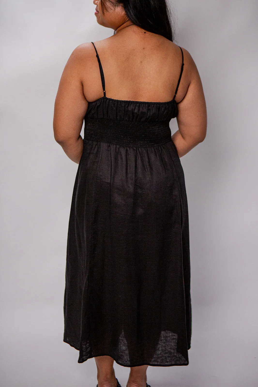 Belle 100% Linen Midi Dress