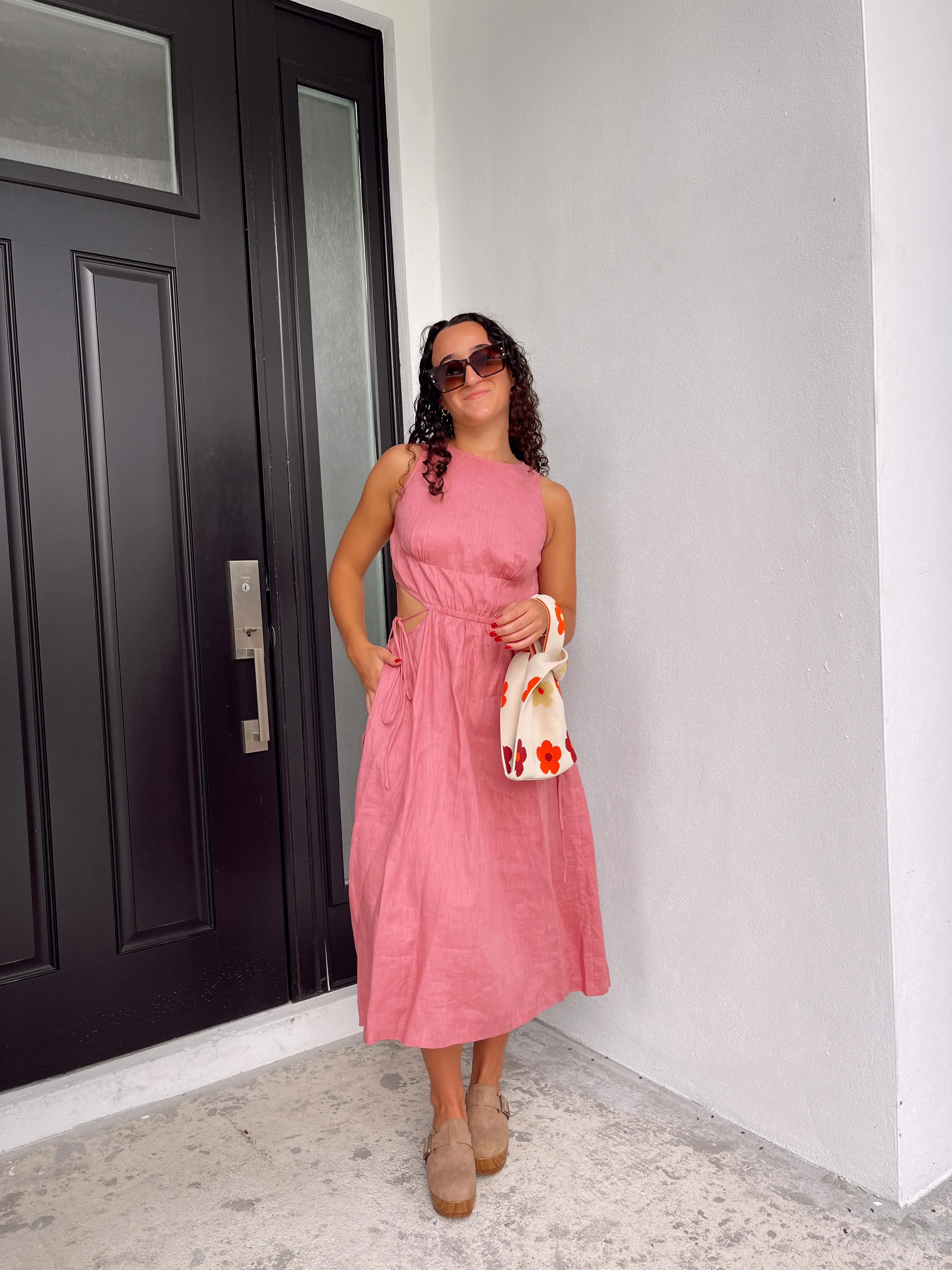 Carmen 100% Linen Midi Dress