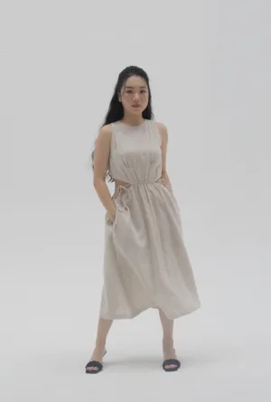 Carmen 100% Linen Midi Dress