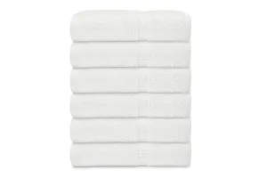 GOLD TEXTILES Premium 100% Cotton White Bath Towel Set (24 x 50 Inch) High Absorbency Multipurpose Quick Drying Pool Gym Hotel Spa Bath Towels