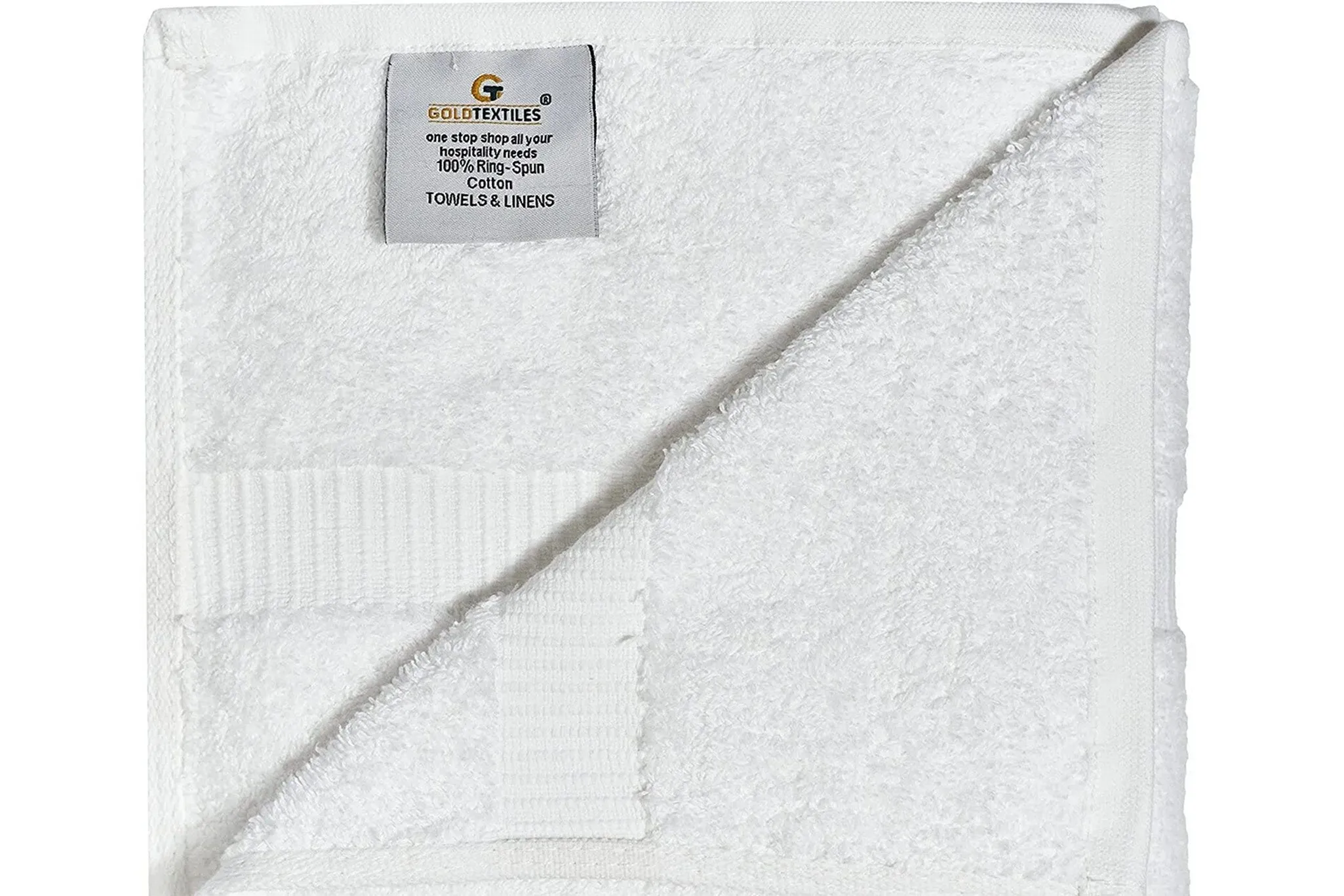 GOLD TEXTILES Premium 100% Cotton White Bath Towel Set (24 x 50 Inch) High Absorbency Multipurpose Quick Drying Pool Gym Hotel Spa Bath Towels