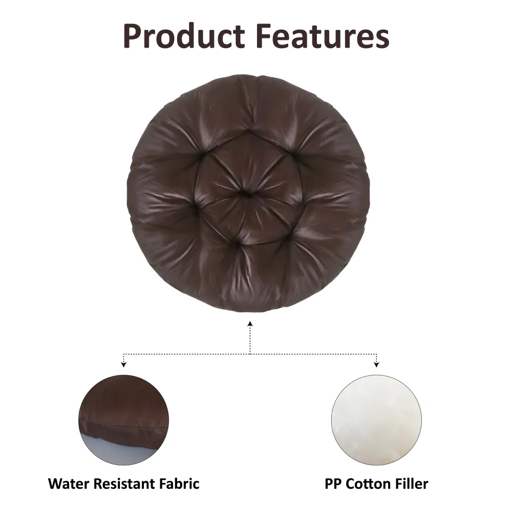 Hiputee Reversible Water Resistant Round Shape Cushion for Dogs and Cats (Brown)