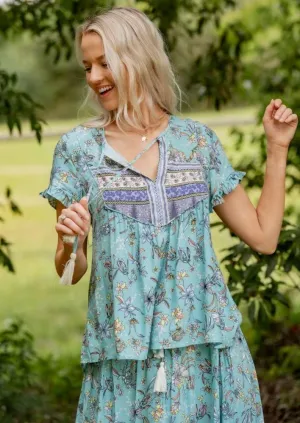 Iris Maxi 202265-2 Short Sleeve Floral Blouse