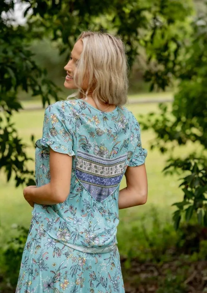 Iris Maxi 202265-2 Short Sleeve Floral Blouse