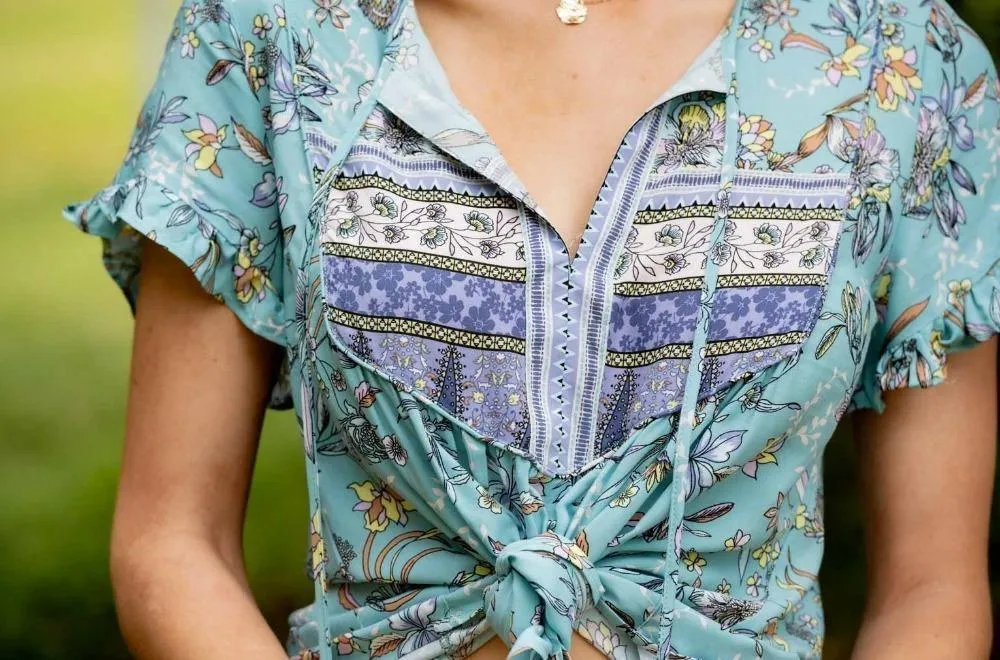 Iris Maxi 202265-2 Short Sleeve Floral Blouse