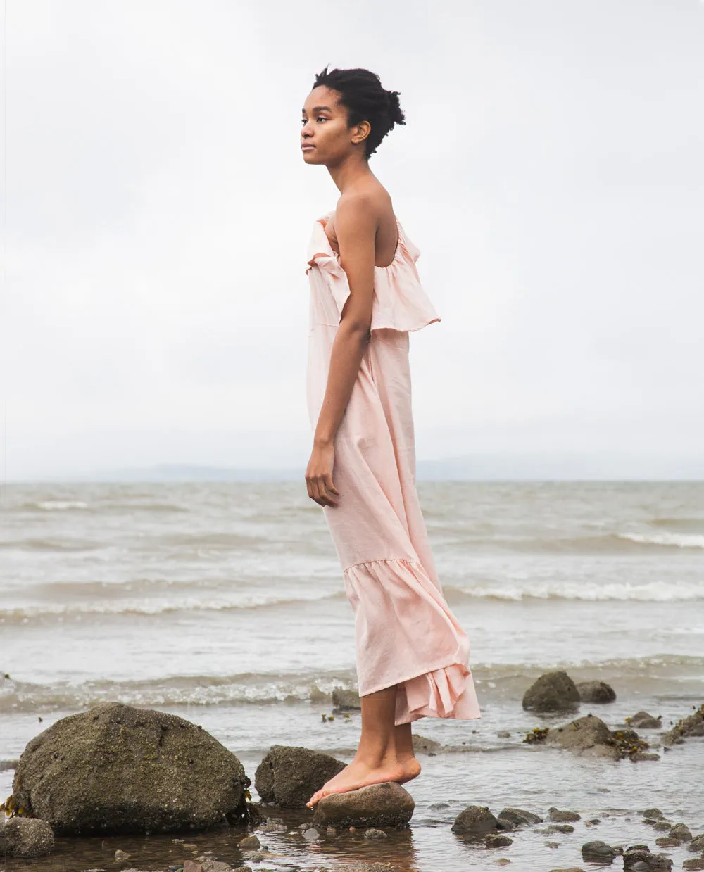 Lucy Linen Dress In Rose