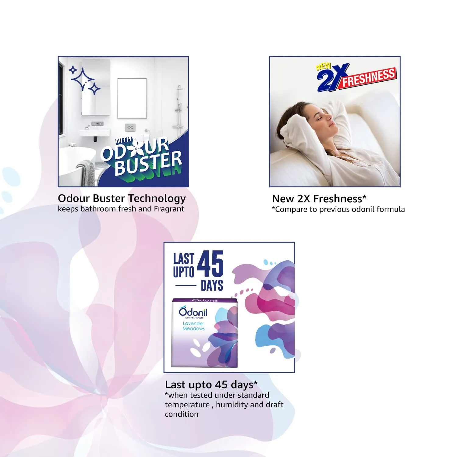 Odonil Bathroom Air Freshener Blocks Mixed Fragrances - 192g (48g, Pack of 4)