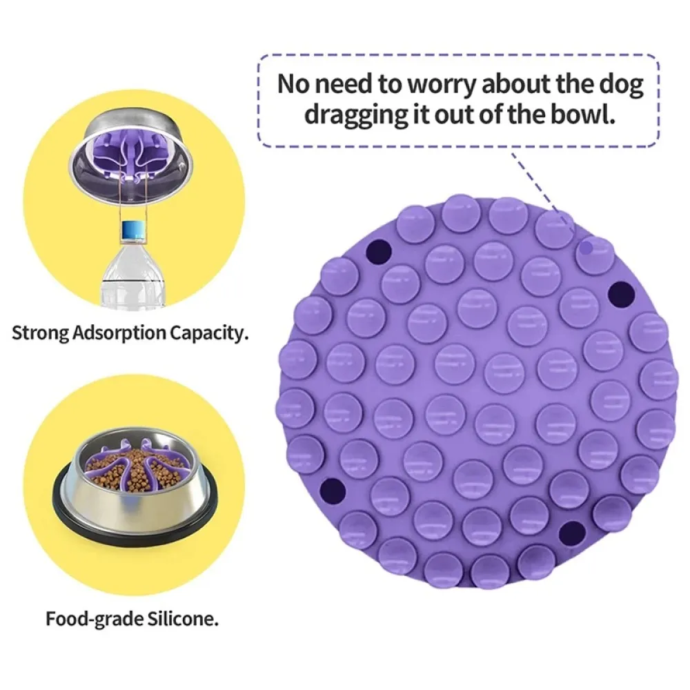 Talking Dog Club Slow Feeder Bowl Attachment for Dogs and Cats (Purple)