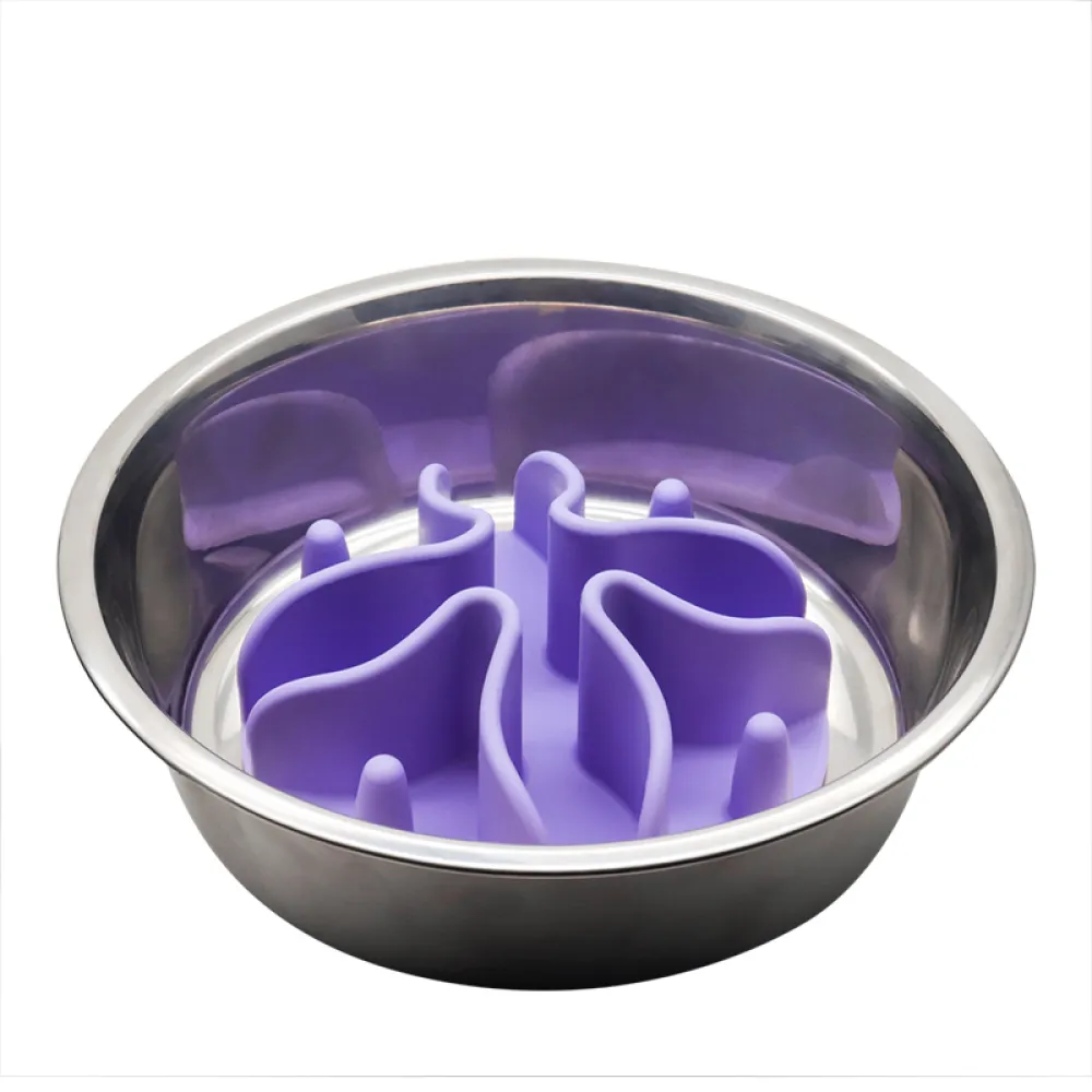 Talking Dog Club Slow Feeder Bowl Attachment for Dogs and Cats (Purple)