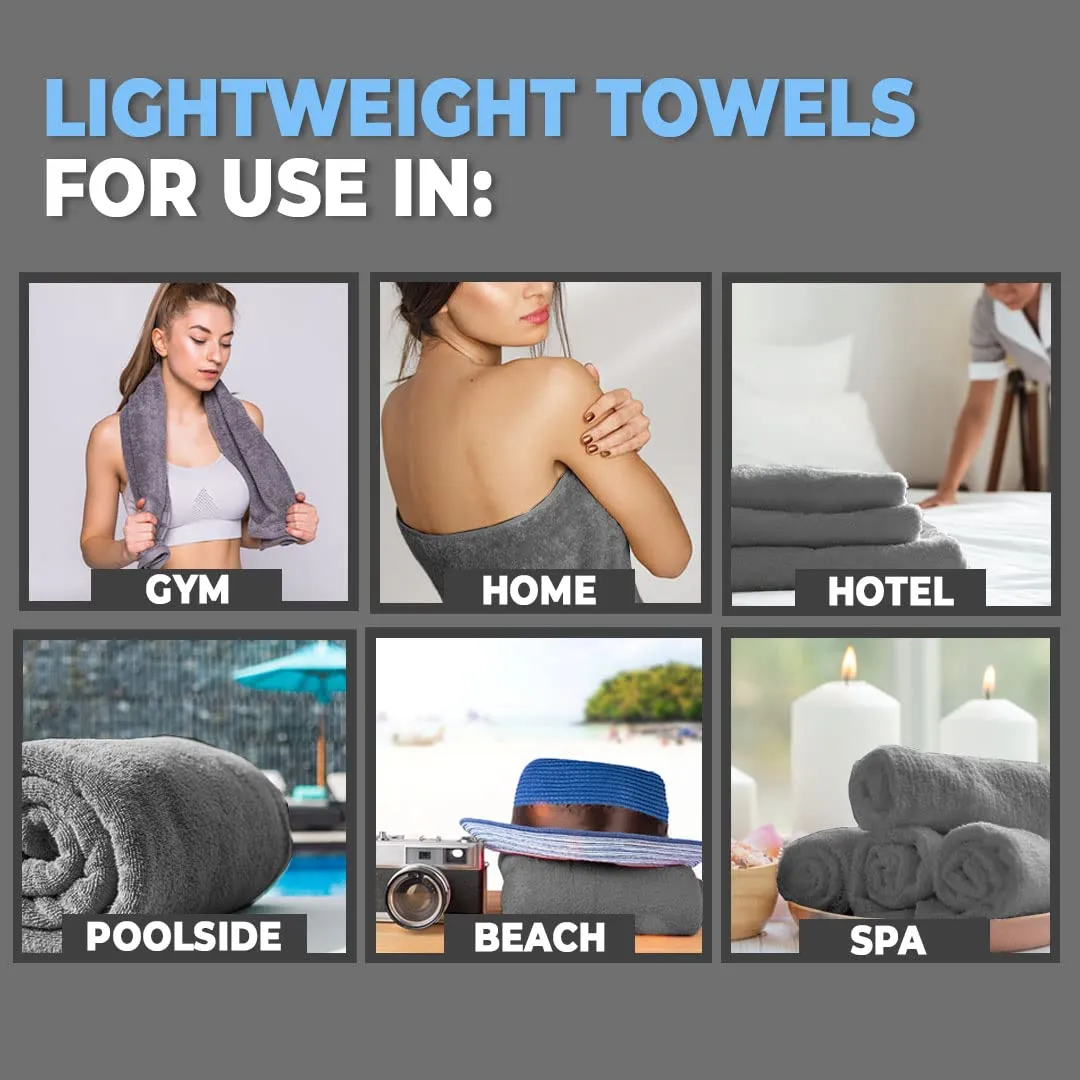 The Better Home Bamboo Bath Towel for Men & Women | 450GSM Bamboo Towel | Ultra Soft, Hyper Absorbent & Anti Odour Bathing Towel | 27x54 inches (Pack of 2, Dark Grey)